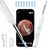 VITCOCO Otoscope Oreille 1296P FHD,Nettoyage Oreille IP67 Étanche,Camera Oreille Nettoyage 3,5mm 6 LED, Nettoyeur Oreille Avec 7 Accessoires Cure Oreille Compatible iOS/Android(Blanc)