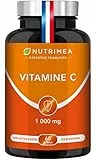 VITAMINE C - Ascorbate de Calcium 1000 mg - 100% Pure - 1250% des VRN - Energie, Vitalité & Défense Immunitaire - 60 Gélules Vegan - Fabriqué en France - Nutrimea