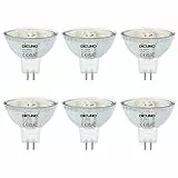DiCUNO Ampoule LED GU5.3 MR16 5W, Blanc neutre 4000K, Non dimmable, 12V Ampoules LED Spot GU 5.3, Équivalent halogène 50W, 500LM, Angle de faisceau 120 °, Lot de 6