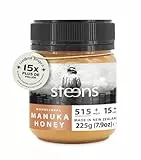 Steens Miel de Manuka - MGO 515+ - 100% certifié Miel Manuka cru pur UMF 15+ - Mis en pot et scellé en Nouvelle-Zélande - Manuka Honey 225 g