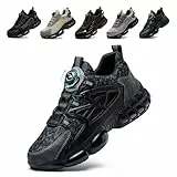 Gugifcto Chaussures de Sécurité Hommes Femmes Basket Respirante Antidérapante Légère Travail avec Embout en Acier Black 46 EU