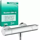 hansgrohe Ecostat 1001 CL - Mitigeur de douche thermostatique, Robinet de douche avec arrêt de sécurité (SafetyStop) à 40°C, Thermostat rond, 1 sortie, Chromé, 13211000