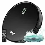 Venga! VG RVC 3000 BK Aspirateur robot avec fonction de nettoyage facile à utiliser 6 modes de nettoyage silencieux Noir, tapis, pierre, carrelage