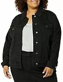 Amazon Essentials Veste en jean (disponible en grande taille) Femme, Délavé Noir, XXL Grande taille