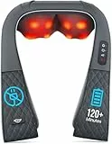 ALLJOY Masseur Cervical Sans Fil, Massage Cou et Dos Épaules avec Chauffant, Appareil de Massage Nuque Shiatsu, 3D-rotation Vitesse Réglable, Cadeaux pour Femme Homme Meres Papa