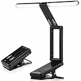 CAHAYA Lampe de Pupitre LED Lampe Rechargeable Portable et Pliante avec 2 Modes de Luminosité Protection des Yeux Câbles USB Inclus, Noir CY0240