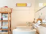 PURLINE | Poêle à Quartz pour Salle de Bain 1200W Faible Consommation, Protection IPX4, Technologie Ultra Silencieuse - Poêle de Salle de Bain à Quartz Chauffage Rapide et Réglable
