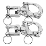 SOPOTUTU 2 pièces Manille Pivotante Acier Inoxydable Lot de Déverrouillage Rapide à Tirage Manuel pour Gréement de Voilier Accessoires Marins Robustes et Durables