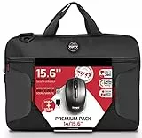 Port Designs Premium Pack Sacoche pc pour Ordinateur Portable avec Souris sans Fil 2en1 USB-a & USB-c 17.3 Pouces Noire