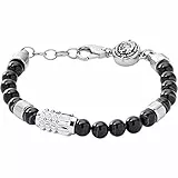 Diesel Homme, Bracelet en perles semi-précieuses avec fermoir mousqueton