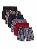 Lower East Le150 Boxershorts Homme, 6er Set, American, Bleu Marine/Noir/Bordeaux, XL