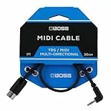 BMIDI-1-35 BOSS – 30 cm – Câble MIDI compact minijack TRS vers connecteur 5 broches multidirectionnel – permet une connexion premium entre pédales BOSS