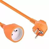 Electraline 20857047F Rallonge Prolongateur Jardín Câble 20 mt avec clapet - section 3G1,5 mm² - Orange