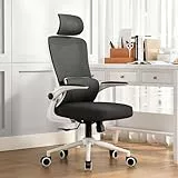 LIYURUI Chaise de Bureau Ergonomique, Chaise de Bureau avec Hauteur et Appui-tête réglables, Support Lombaire, Maille Respirante, accoudoirs rembourrés, Chaise Inclinaison à 125°, pivotante à 360°