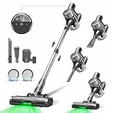 Ultenic Aspirateur Balai sans Fil U12 Vesla, 450W 45kPa, Aspirateur sans Fil Puissant avec Detect Laser, 45 Min/4 Vitesses, Brosse Anti-Emmêlement, pour Tapis Poils Animaux Sol Dur Voiture