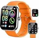 Dyurwa Montre connectée pour homme et femme, appels Bluetooth, montre podomètre, Android iOS, compatible Fitness Watch Sportive