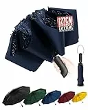 Conlun Parapluie Pliant inversé Compact bleu- Résistant aux intempéries, Automatique Coupe-Vent, Parapluie Homme Revêtement en Tissu 210T, Portée 114cm, 10 Sections - Cadeaux Noel