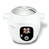 Moulinex, Cookeo Multicuiseur intelligent 6L, 80 recettes intégrées, Cuisson sans surveillance, Ecran intuitif, Guide de cuisson, Application MyMoulinex, 1600W, Blanc, 15 ans réparabilité CE854110