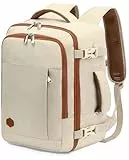 VANKEV Sac à Dos Voyage Cabine Avion 45x36x20 Pour Easyjet 30L Bagage à Main Femme Homme Sous Siege Cabine Sac à Dos Pour Ordinateur Portable 15.6 Pouces Beige
