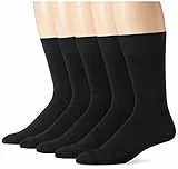 Amazon Essentials Chaussettes Habillées Unies Homme, 5 Paires, Noir, 46-48