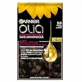 Garnier Coloration Permanente - Sans Ammoniaque - Aux Huiles Naturelles de Fleurs - Châtain Clair Fondant (5.0) - Olia