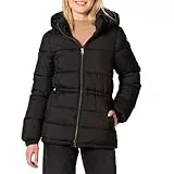 Amazon Essentials Doudoune d'hiver à Capuche Matelassée Épaisse avec Taille Réglable Femme, Noir, XL