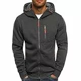 Sweats à Capuche pour Hommes Zippé Hiver Chaud Veste Sport DéContracté Léger Respirant Hoodie Pull Manches Longues Couleur Unie Sportswear avec Poche Veste en Sweat Grande Taille Pas Cher VêTements