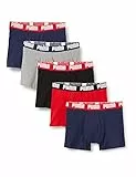 Puma Boxer sous-vêtement, Bleu/Rouge/Noir, M (Lot de 5) Homme