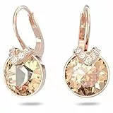 Swarovski Pendants d'oreilles Bella V, Taille ronde, Ton doré, Placage de ton or rosé