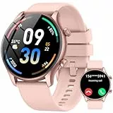 Montre Connectée Homme Femme, 1,39“ HD Écran Tactile Smartwatch Avec Appels Bluetooth, 120+ Sportifs Modes Montre, Montre Intelligente de Surveiller Cardio, Podometre et Sommeil pour Android iOS,Rose