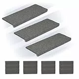 Relaxdays Marchette d'escalier rectangulaire, Auto-adhésive, lot Pratique de 15, L x P : 65 x 24 cm, Grise