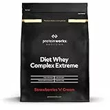 THE PROTEIN WORKS Protéine pour maigrir extreme | Shake diététique pauvre en graisses et en calories | Riche en vitamines et minéraux | THE PROTEIN WORKS | Fraise à la Crème | 500g