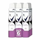 Rexona Invisible Lot de 6 déodorants anti-transpirants pour femme Black&White 200 ml