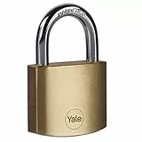 Yale Y110B/40/122/1 - Cadenas laiton 40 mm, anse acier cémenté, 3 clés - Pour Casier Scolaire Ecole, Vestiaire, Cave, Remise, Armoire, 40mm