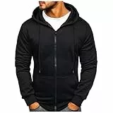 Générique Sweat Homme à Capuche Zippé Hiver Chaud Veste Sport DéContracté Léger Respirant Hoodie Pull Couleur Unie Manches Longues Sportswear avec Poche Veste Pas Cher VêTements en Sweat