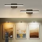 FULEN Applique Murale pour Tableaux, Éclairages Murales à Batterie Rechargeable, Lampe LED sans Fil pour Cible de Fléchettes, Lumiere pour Photos, 3 Températures de Couleur, Télécommande, Noir