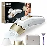 Braun Silk·expert Pro 5, épilateur à lumière pulsée, avec pochette, tête de précision et rasoir Venus, alternative à l’épilation au laser, Blanc/Doré, PL5157