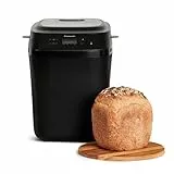 Panasonic SD-PN100KXE Mini-Machine à Pain Automatique pour Petits Foyers, 4 Programmes Sans Gluten, Design Compact,18 Programmes Automatiques, Écran LCD, Petits Pains de 200 ou 400g, Noir