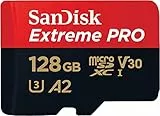 SanDisk 128 Go Extreme PRO microSDXC carte + adaptateur SD + RescuePro Deluxe jusqu'à 200 Mo/s avec des performances applicatives A2 UHS-I Class 10 U3 V30