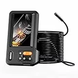 Caméra Endoscopique, Hopefox 1080P HD Ecran IPS 4,3 Pouces Endoscope Camera avec 8 Lumières LED, Caméra Inspection Canalisation, IP67 étanche, Câble Semi-Rigide de 15M
