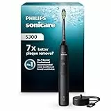Philips Sonicare 5300 - Brosse à dents électrique sonique avec 2 niveaux d'intensité, Alerte de pression, EasyStart, SmarTimer et BrushPacer, Noir, modèle HX7101/01 [Nouvelle technologie]
