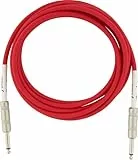 Fender Original Series Câble Instrument, pour Guitare Électrique et Basse, 3m, Droit/Droit, Fiesta Red