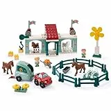 Ecoiffier - Abrick - Centre Hippique 60 pièces - Jeu de Construction avec Chevaux et Accessoires - Développe l'imagination et la créativité - Dès 18 Mois - 2978