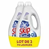 Skip - Lessive Liquide Tout en 1-74 lavages - Extra Détachant - Résultat Impeccable - 2x37 Lavages