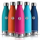 Grsta Gourde - Gourde Isotherme - 500ml - Bouteille Isotherme, sans BPA, Gourde INOX Reutilisable, Gourde Enfant & Adulte pour école, Bureau, Gym, Voyage