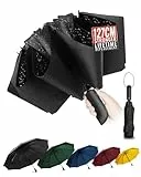 Conlun Parapluie Pliant inversé Compact Noir- Résistant aux intempéries, Automatique Coupe-Vent, Parapluie Homme Revêtement en Tissu 210T, Portée 127cm, 10 Sections - Cadeaux Noel