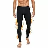 BENNIES Collant Thermique Homme Pantalon Thermique Hiver sous Vetement Legging Polaire Chaud Chauffant Caleçon Long Bas Thermiques Pantalon de Ski Sport Noir L