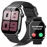 Montre Connectée Homme Femme, 110+ Sportifs Smartwatch Moniteur Sommeil Fréquence Cardiaque Podomètre, 1.96' Montre Intelligente avec Appel Bluetooth, Etanche IP68 Montre Sport pour Android iOS, Noir