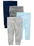 Simple Joys by Carter's 4-Pack Neutral Pant Pantalons, Bleu/Gris/Blanc, 3-6 Mois (Lot de 4) Unisex-Baby