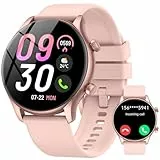 Montre Connectée Homme Femme, 1,39“ HD Écran Tactile Smartwatch Avec Appels Bluetooth, 120+ Sportifs Modes Montre, Montre Intelligente de Surveiller Cardio, Podometre et Sommeil pour Android iOS, rose